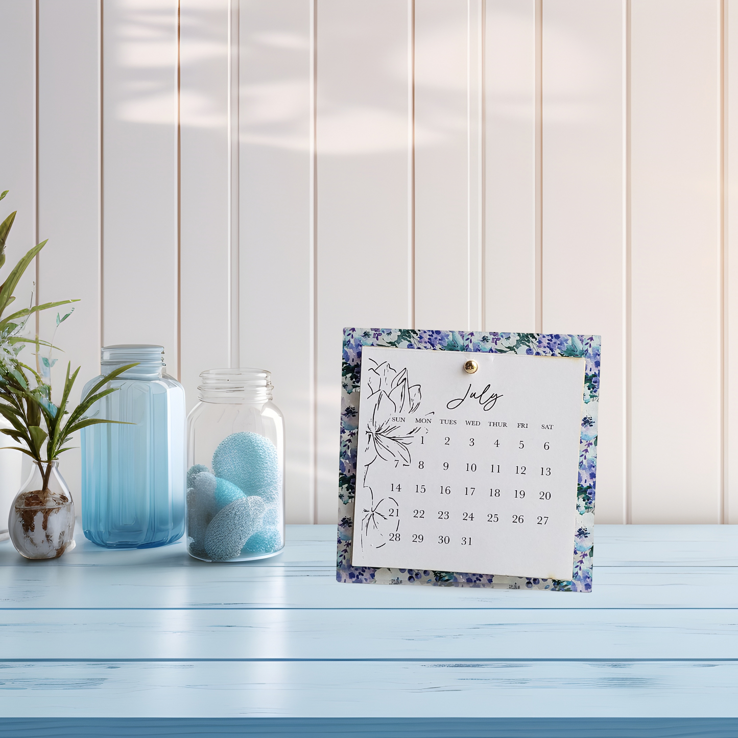18 Month 4"x4" Acrylic Desk Calendar