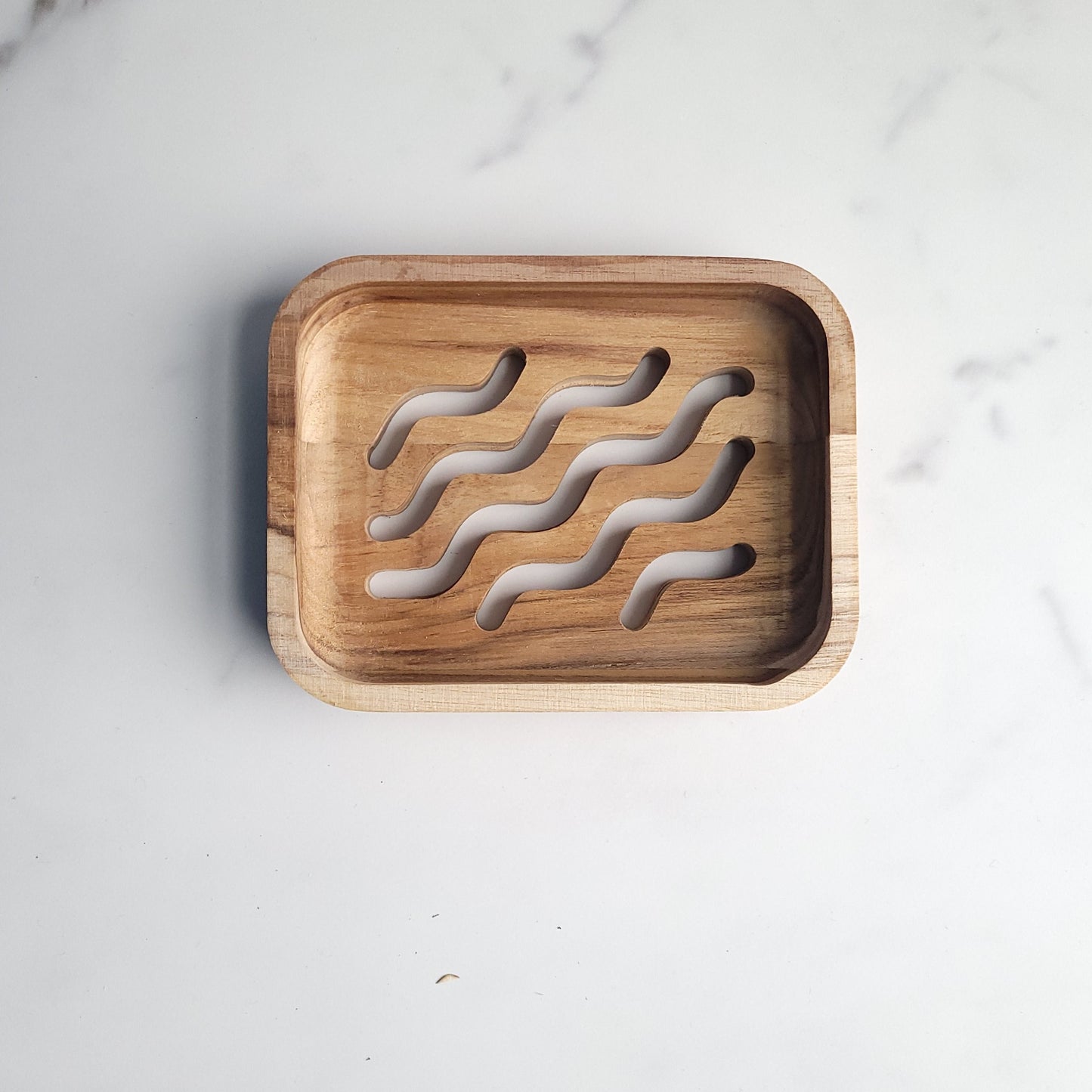 Stylish Natural Teak Wood Soap Dish