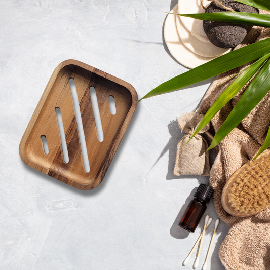 Natural Teak Wood Soap Dish