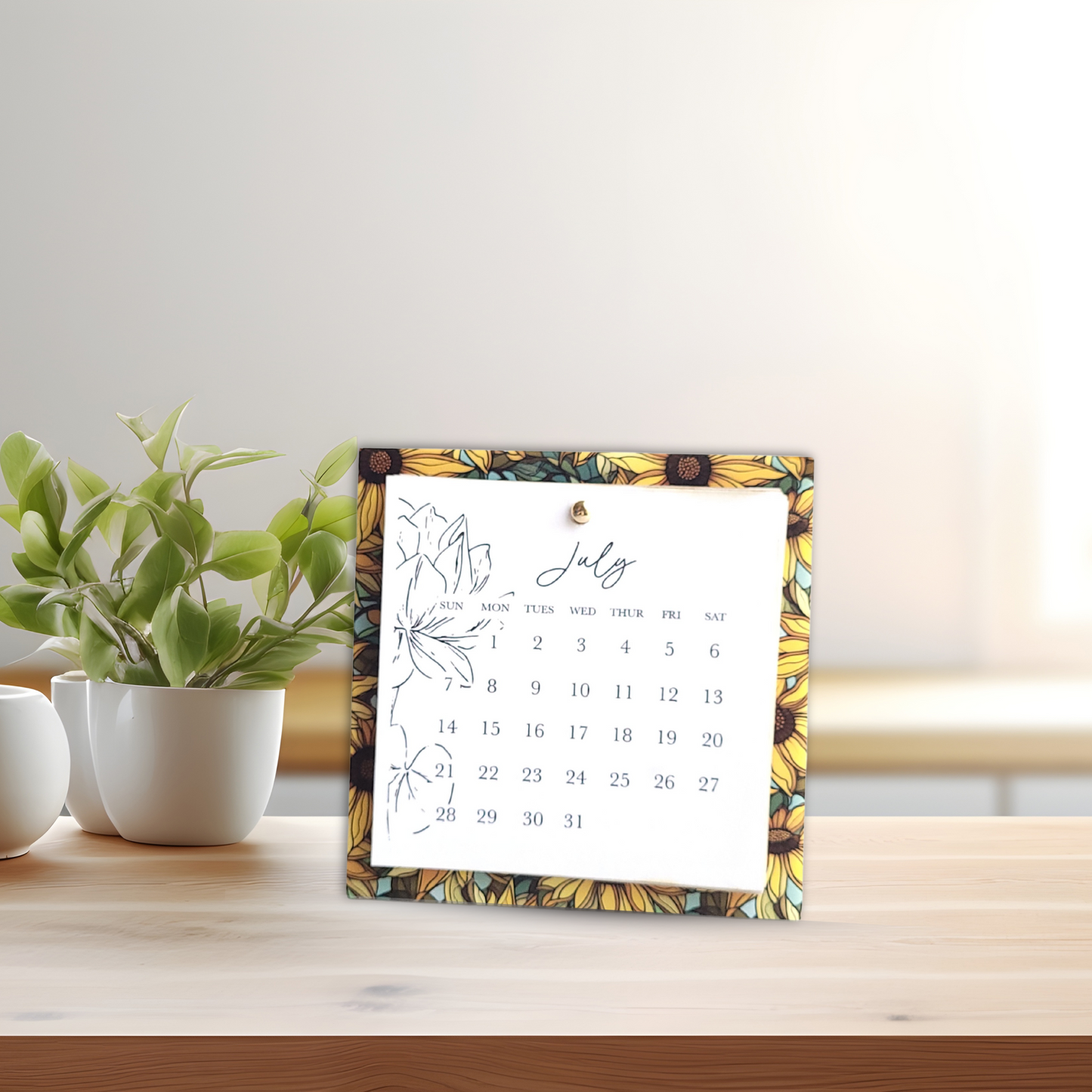 18 Month 4"x4" Acrylic Desk Calendar