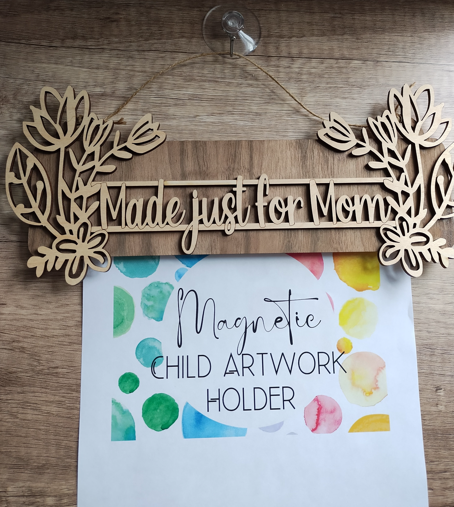 Laser Cut Magnetic Child's Artwork Holder - Handcrafted Wooden Display